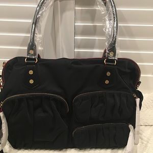 MZ WALLACE Kate Bedford in BLACK with red trim NEW